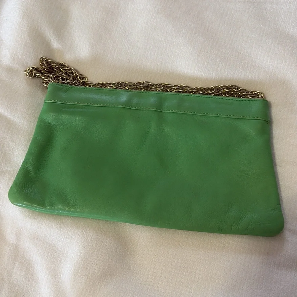 Kate Spade Mini Shoulder Bag Green Leather with Gold Chain
